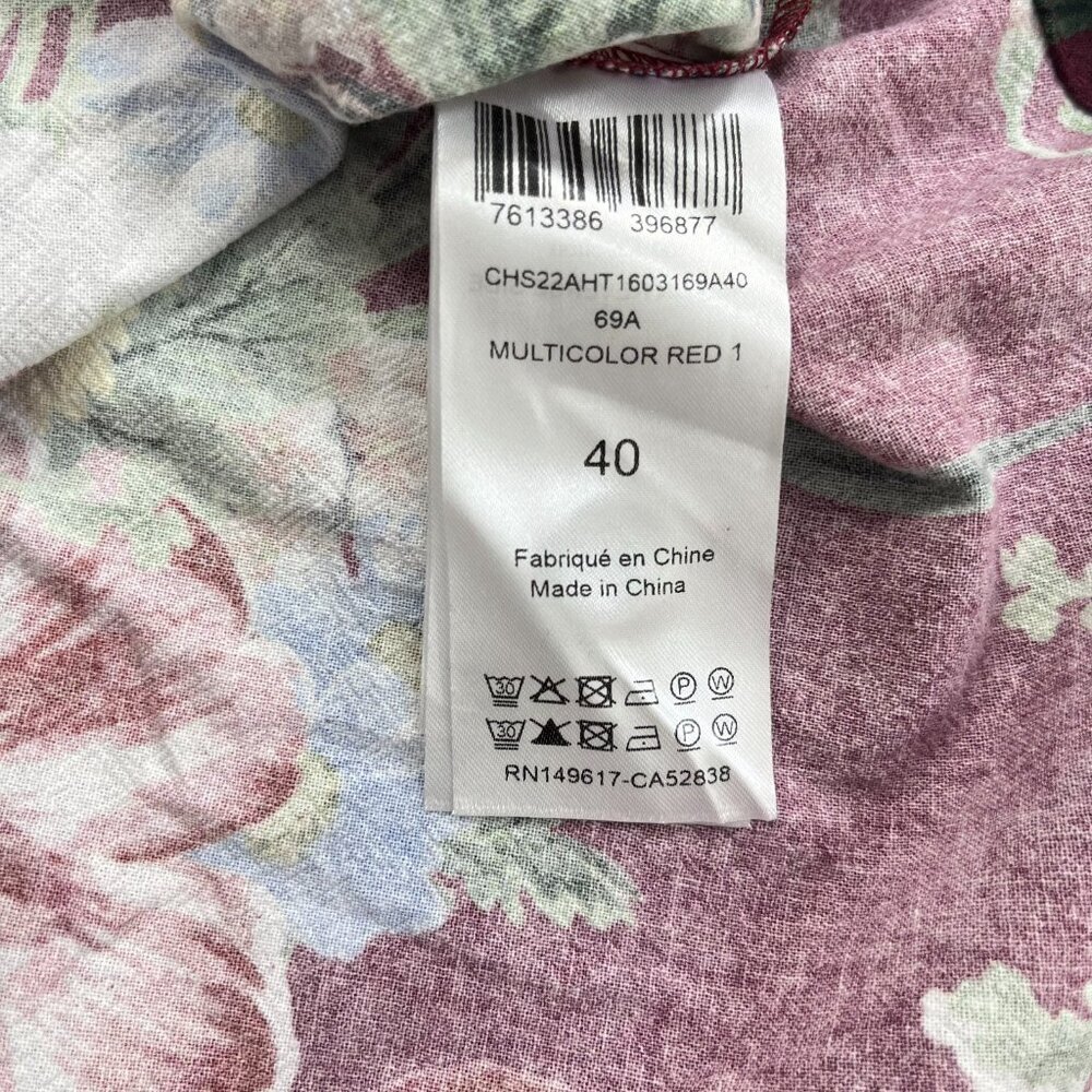 $395 NWOT SEE BY CHLOÉ Floral Print Cotton Top Blouse Size 40 Multicolor - Picture 13 of 16